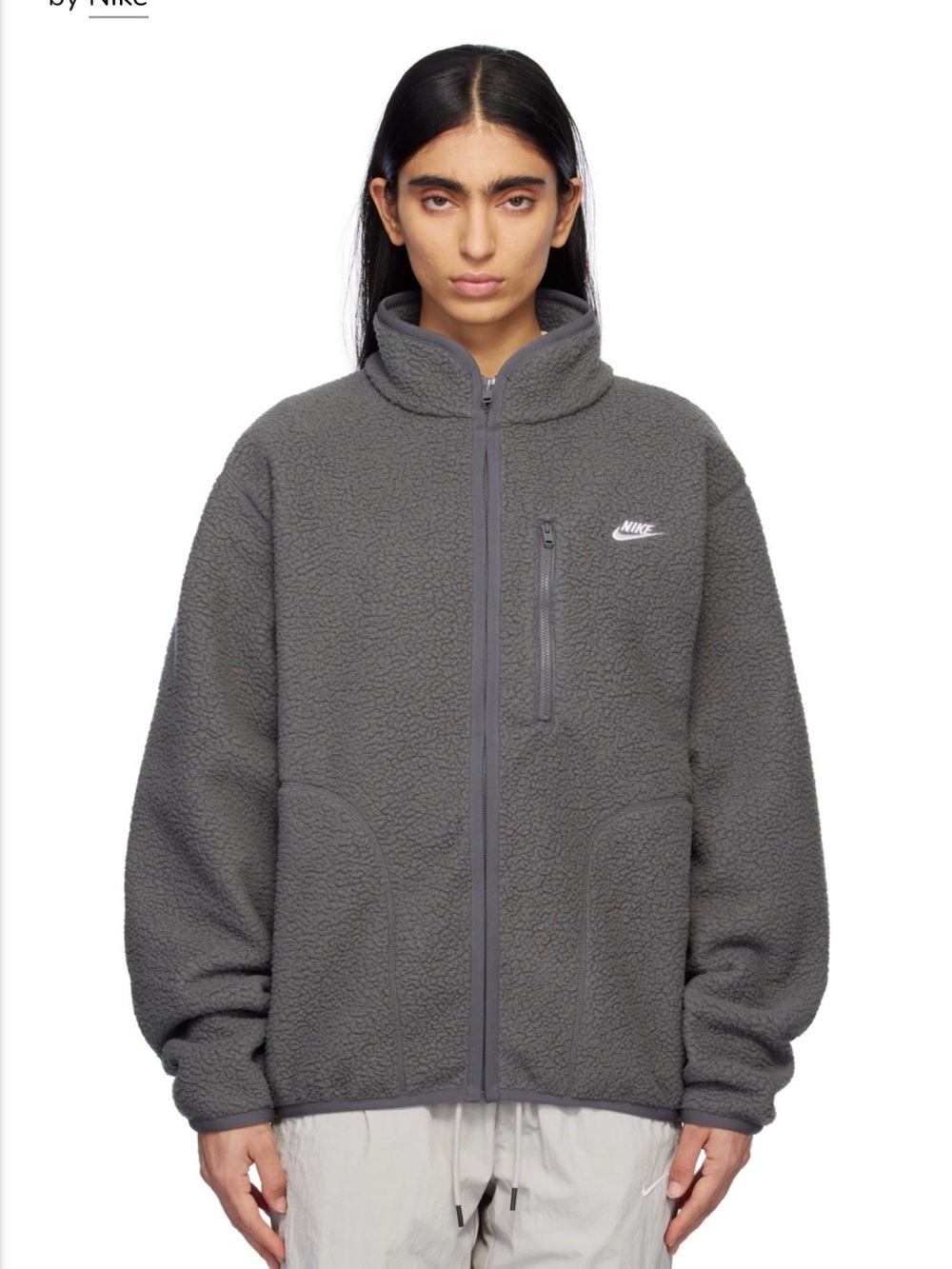 Nike Dark Gray Fleece Zip-Up Jacket (Men’s L)
